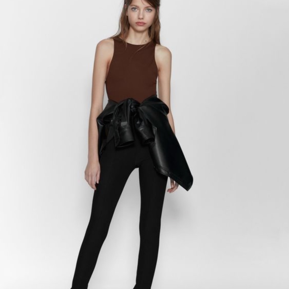 Zara || Brown || Halterneck Bodysuit